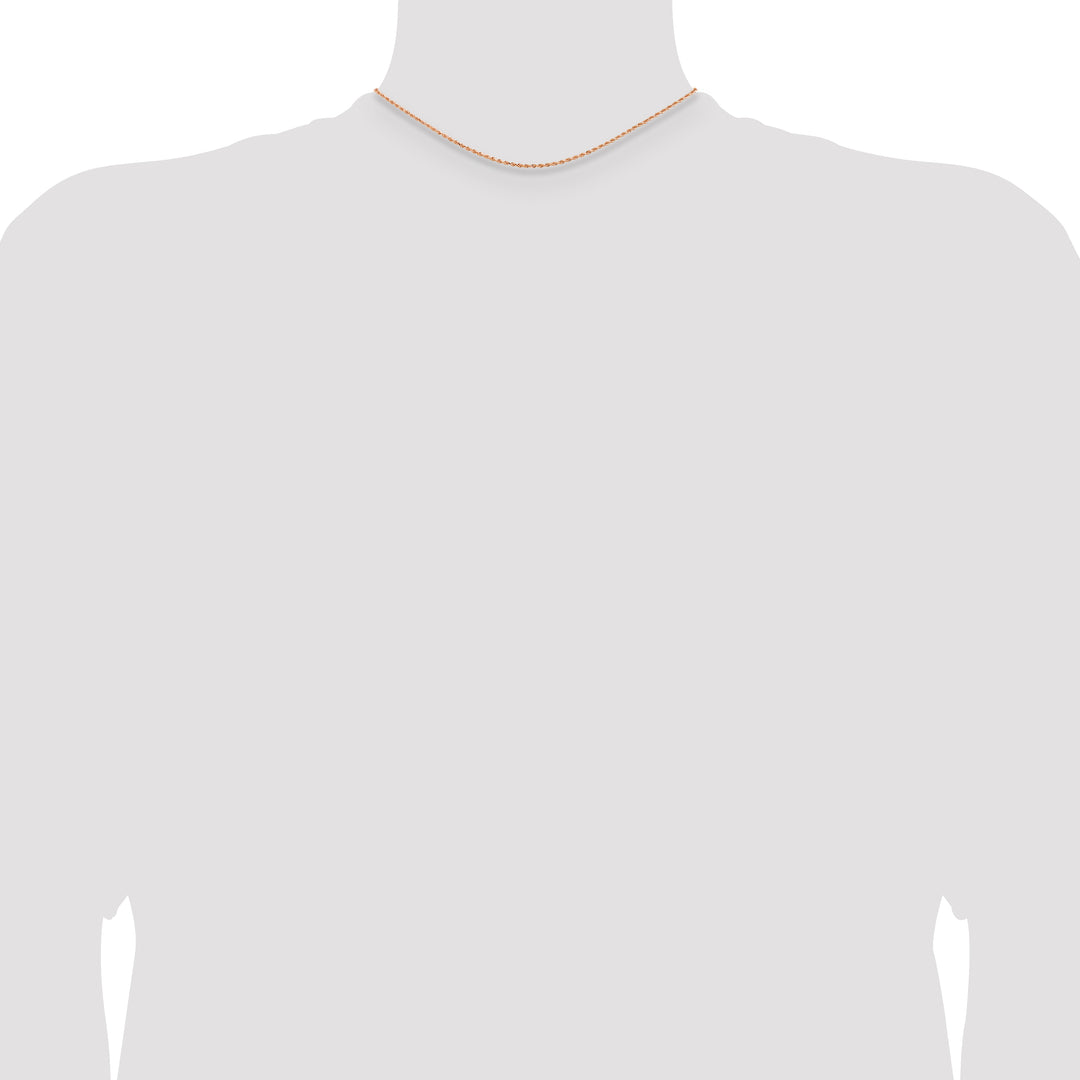 14k Rose Gold 1.5mm Diamond-cut Rope Chain
