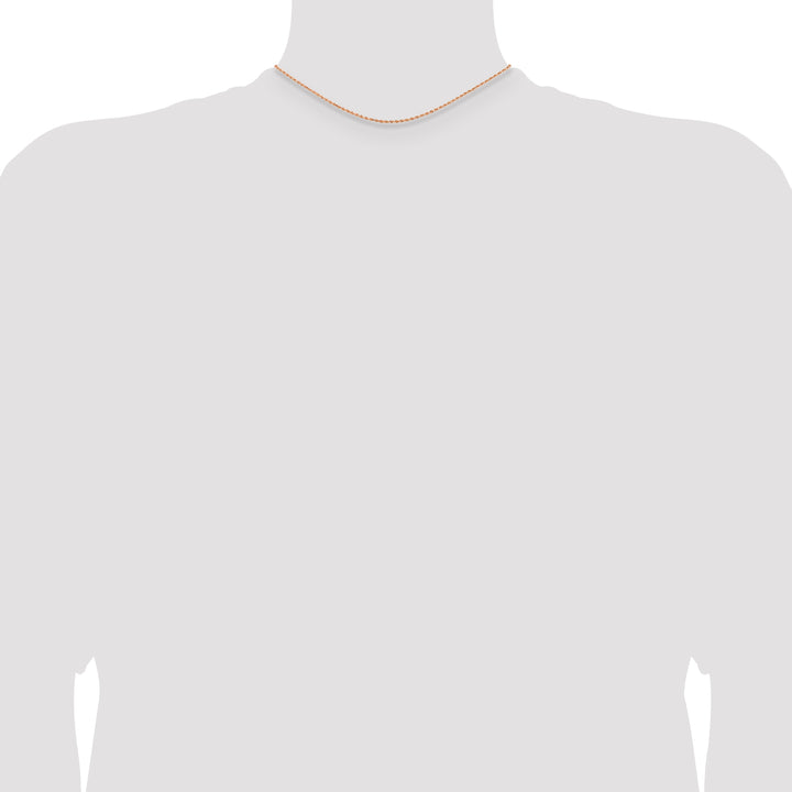 14k Rose Gold 1.5mm Diamond-cut Rope Chain