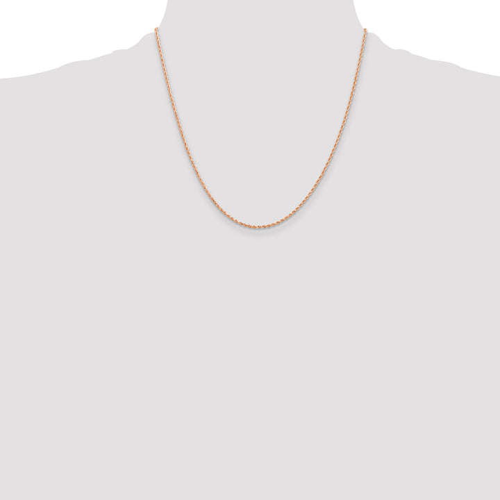 14k Rose Gold 1.5mm Diamond-cut Rope Chain