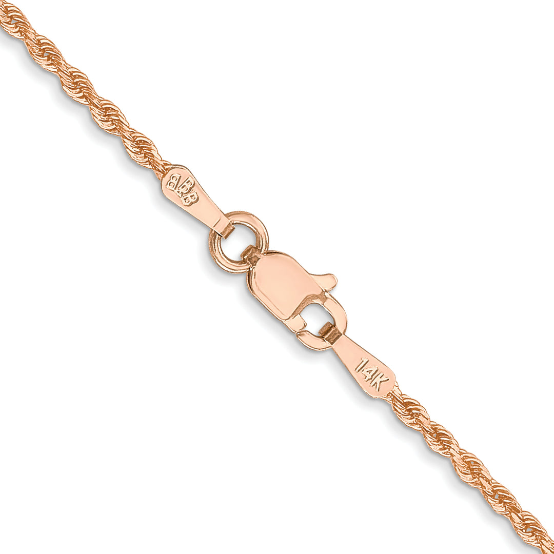 14k Rose Gold 1.5mm Diamond-cut Rope Chain