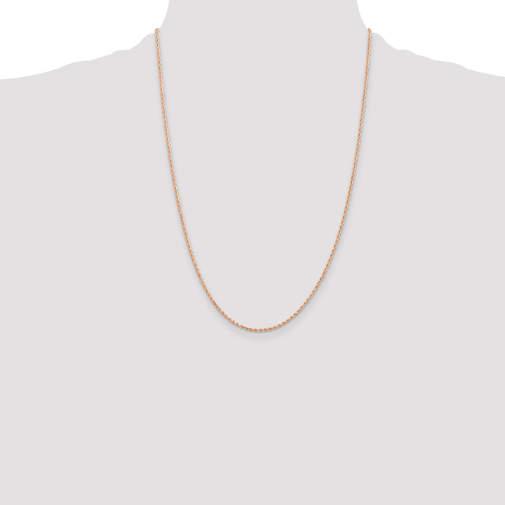 14k Rose Gold 1.5mm Diamond-cut Rope Chain