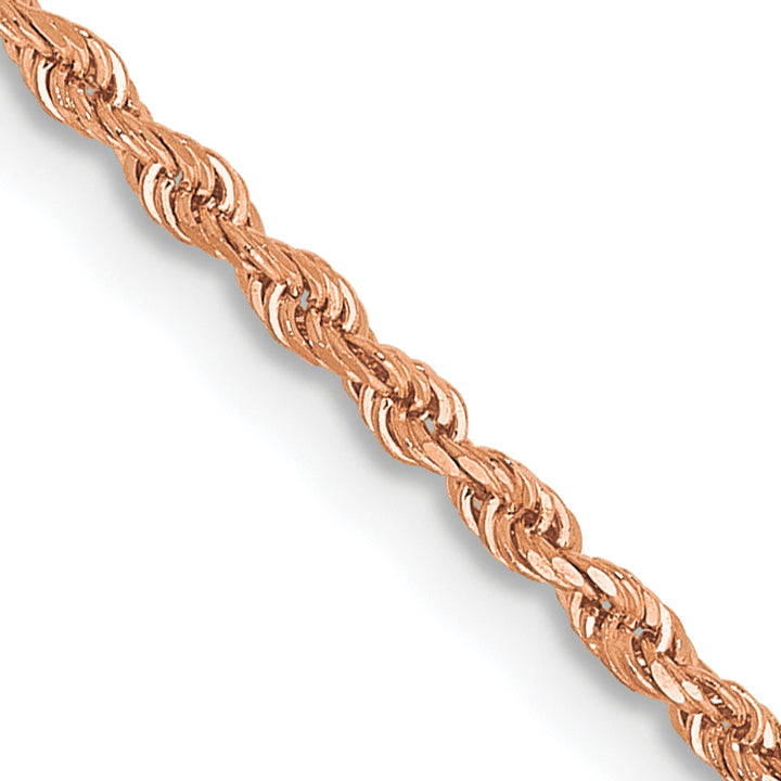 14k Rose Gold 1.5mm Diamond-cut Rope Chain