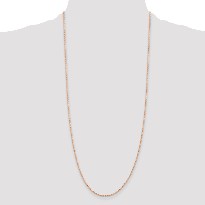 14k Rose Gold 1.5mm Diamond-cut Rope Chain