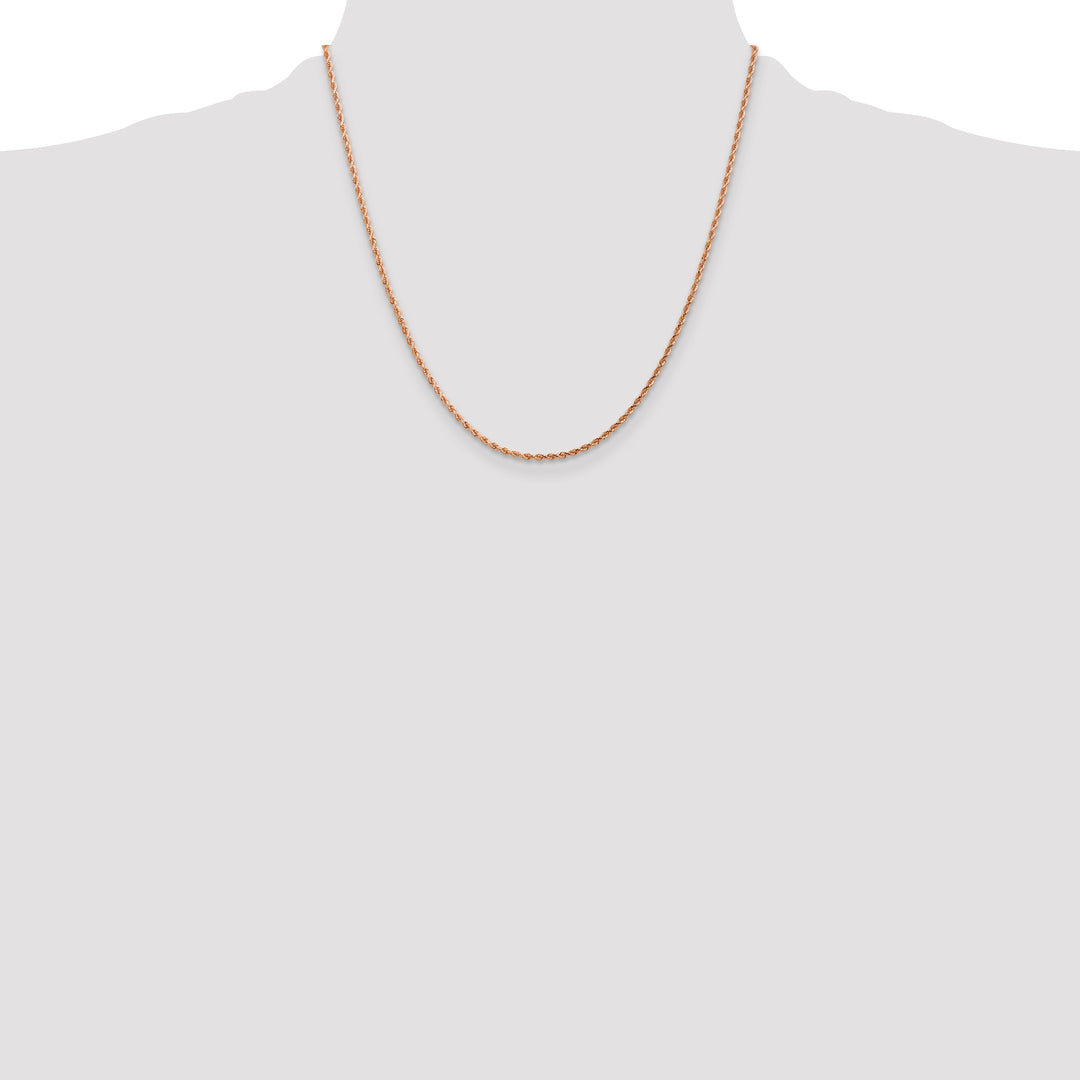 14k Rose Gold 1.75mm Diamond-cut Rope Chain