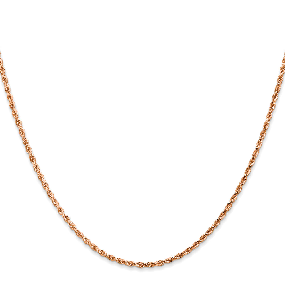 14k Rose Gold 1.75mm Diamond-cut Rope Chain