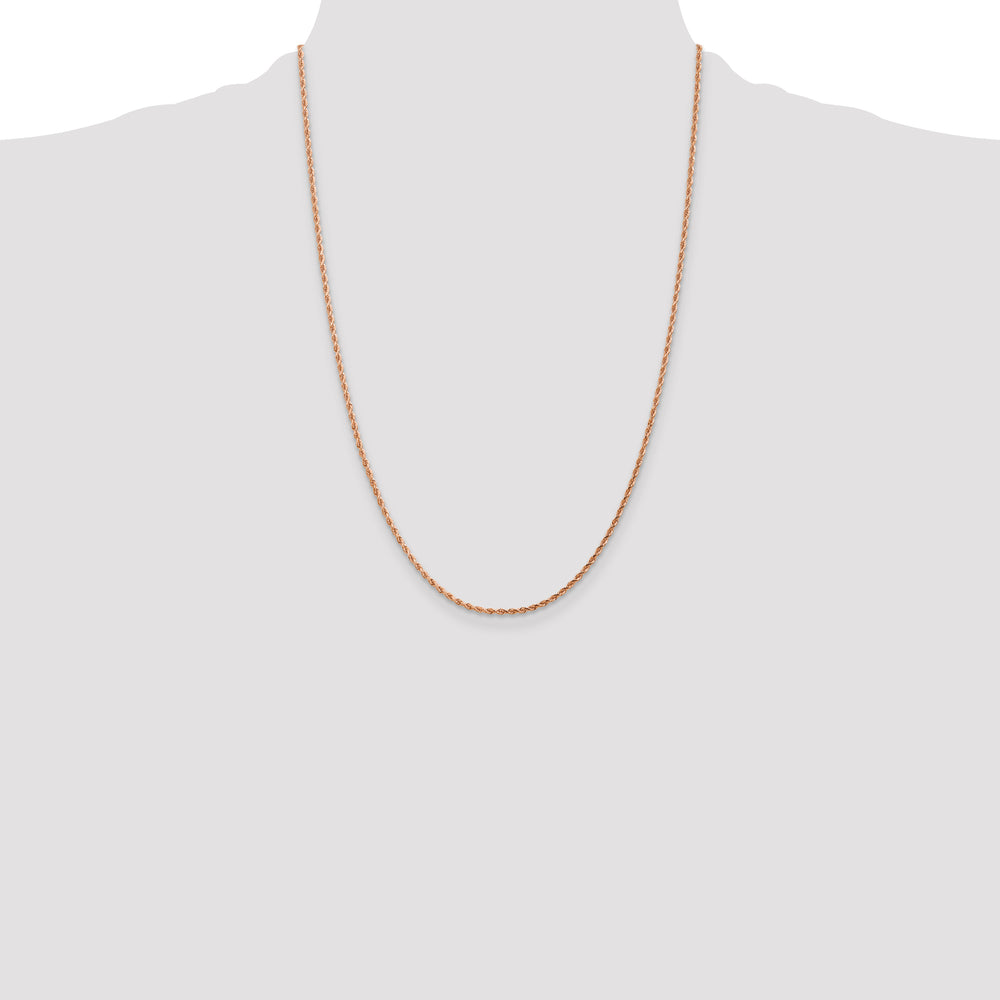 14k Rose Gold 1.75mm Diamond-cut Rope Chain