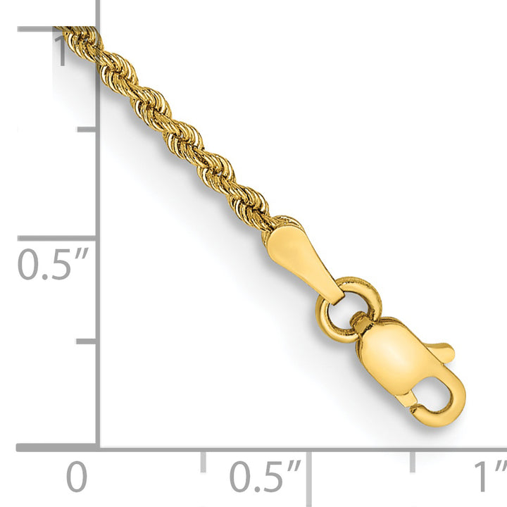 14k 2.0mm Solid Rope Chain Anklet