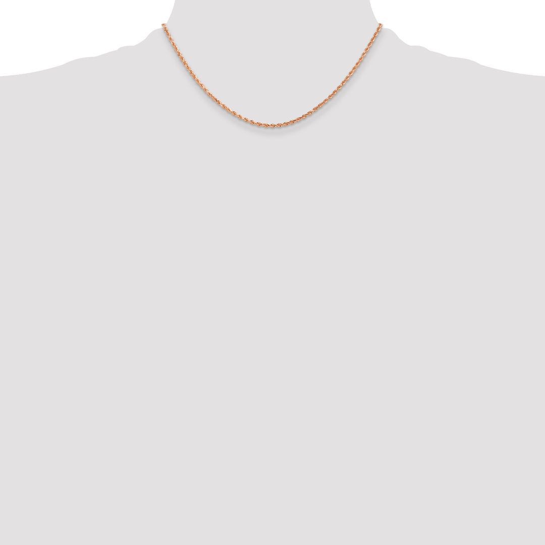 14k Rose Gold 2.0mm Diamond-cut Rope Chain