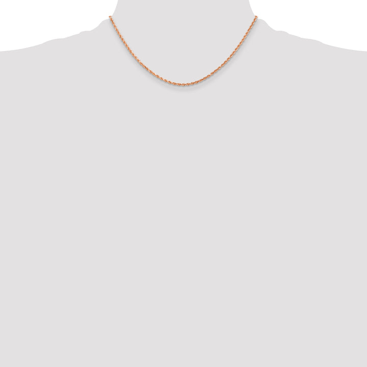 14k Rose Gold 2.0mm Diamond-cut Rope Chain