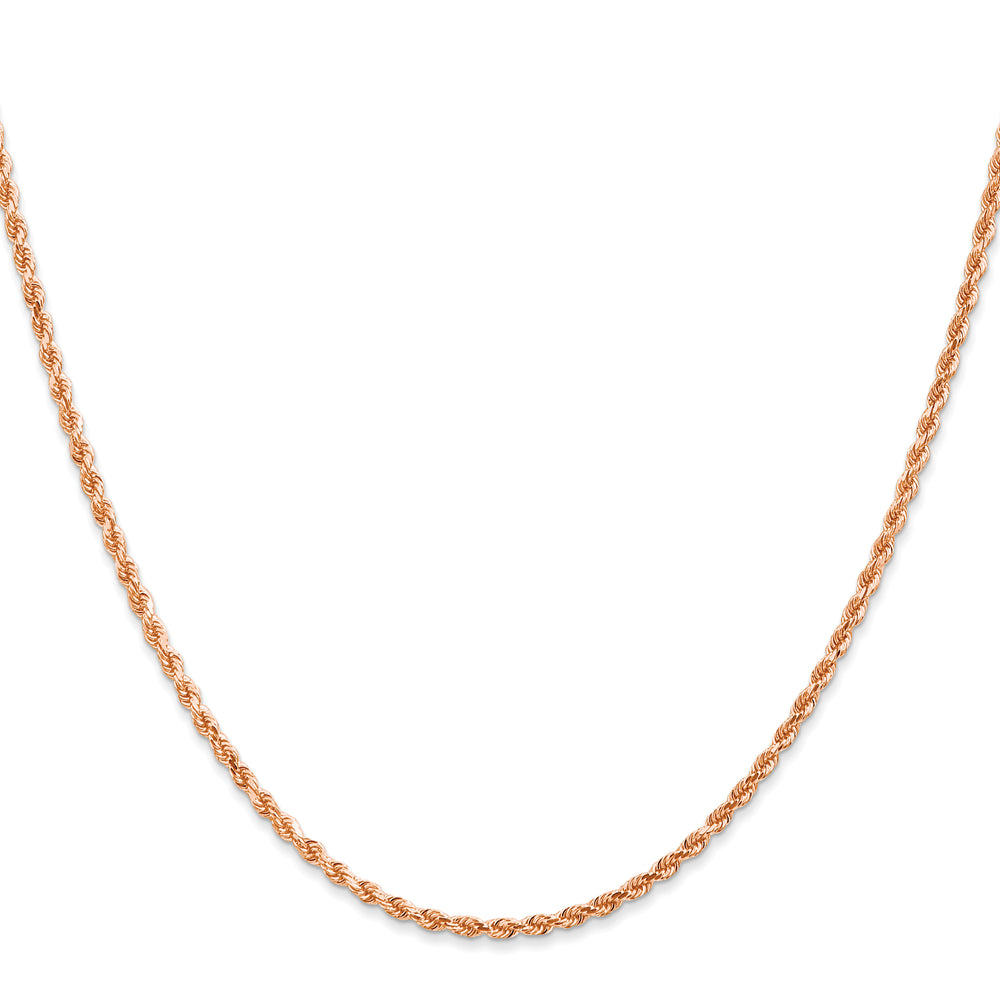 14k Rose Gold 2.0mm Diamond-cut Rope Chain