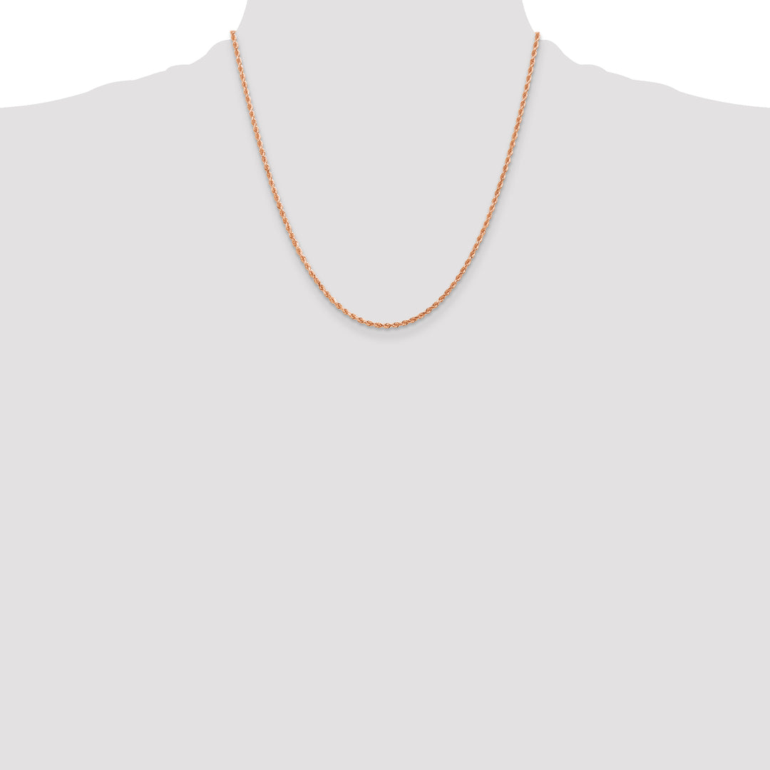 14k Rose Gold 2.0mm Diamond-cut Rope Chain