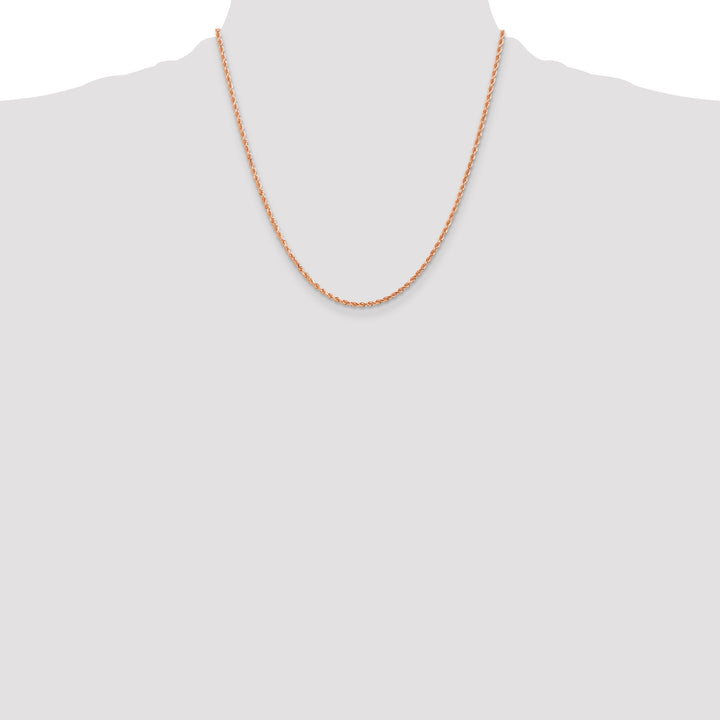 14k Rose Gold 2.0mm Diamond-cut Rope Chain