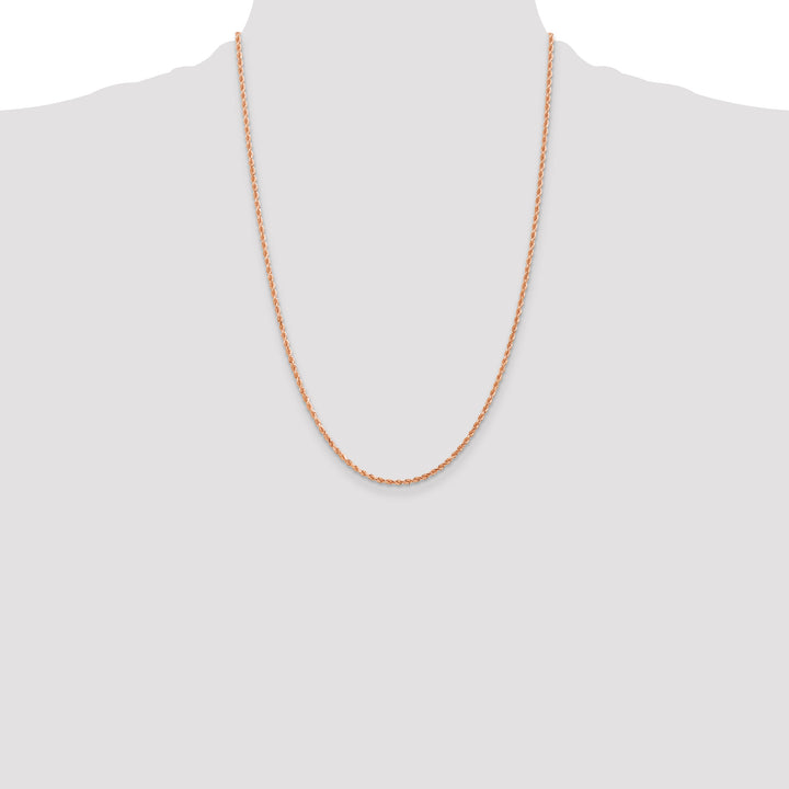 14k Rose Gold 2.0mm Diamond-cut Rope Chain