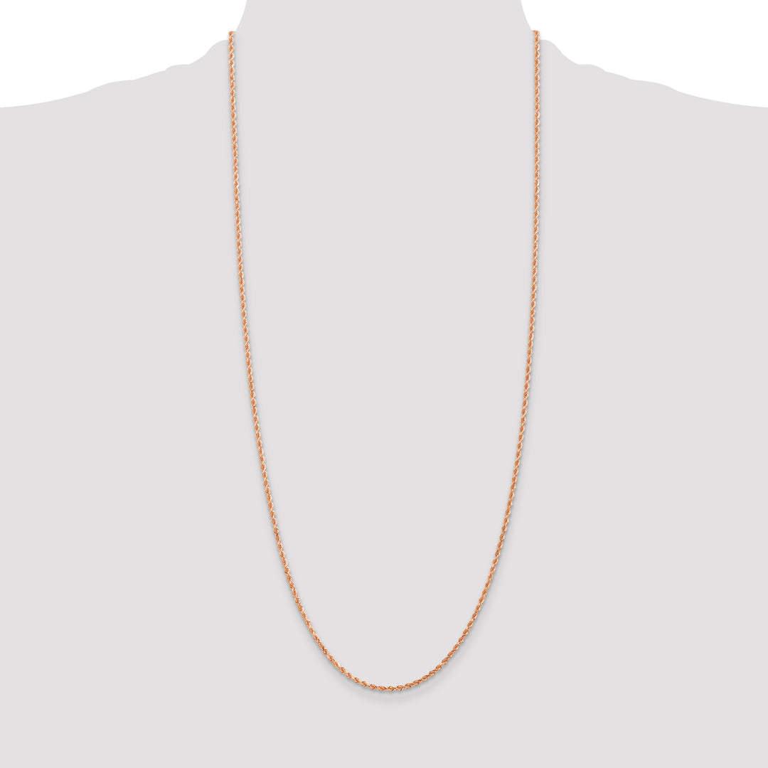 14k Rose Gold 2.0mm Diamond-cut Rope Chain