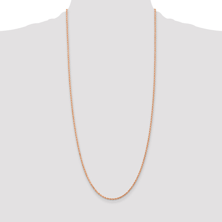 14k Rose Gold 2.0mm Diamond-cut Rope Chain