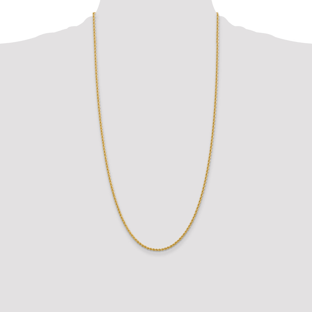 14k 2.25mm Solid Rope Chain