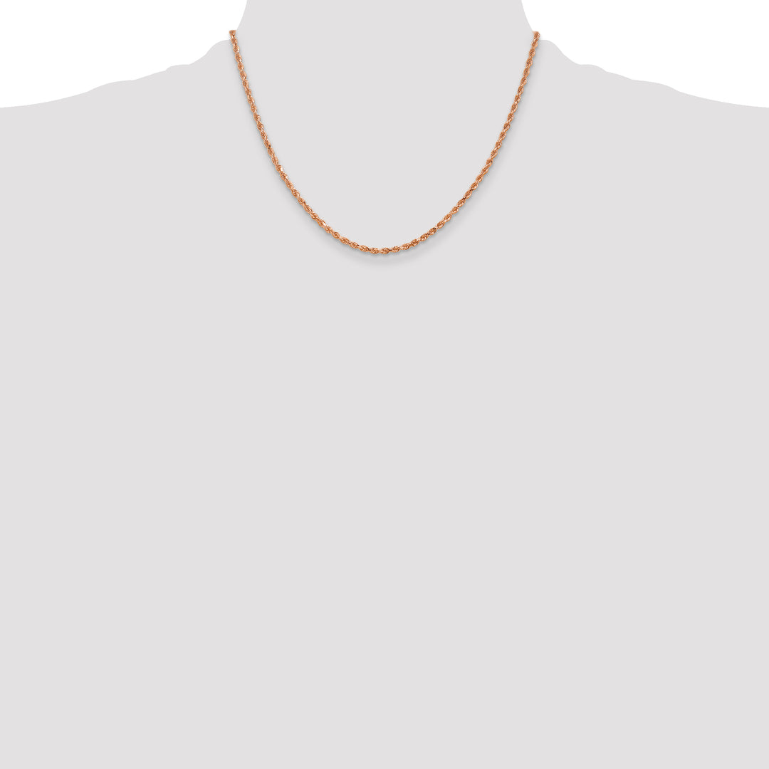 14k Rose Gold 2.25mm Diamond-cut Rope Chain