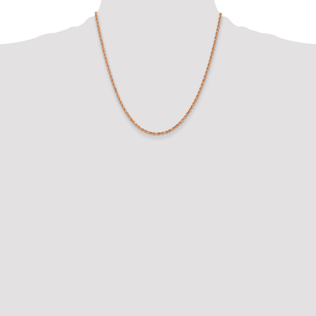 14k Rose Gold 2.25mm Diamond-cut Rope Chain