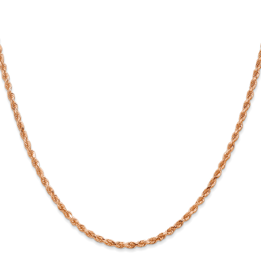 14k Rose Gold 2.25mm Diamond-cut Rope Chain