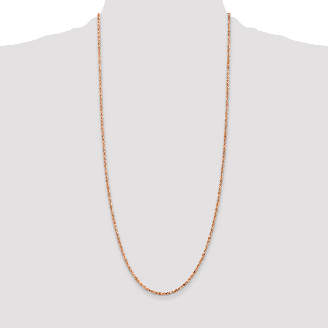 14k Rose Gold 2.25mm Diamond-cut Rope Chain