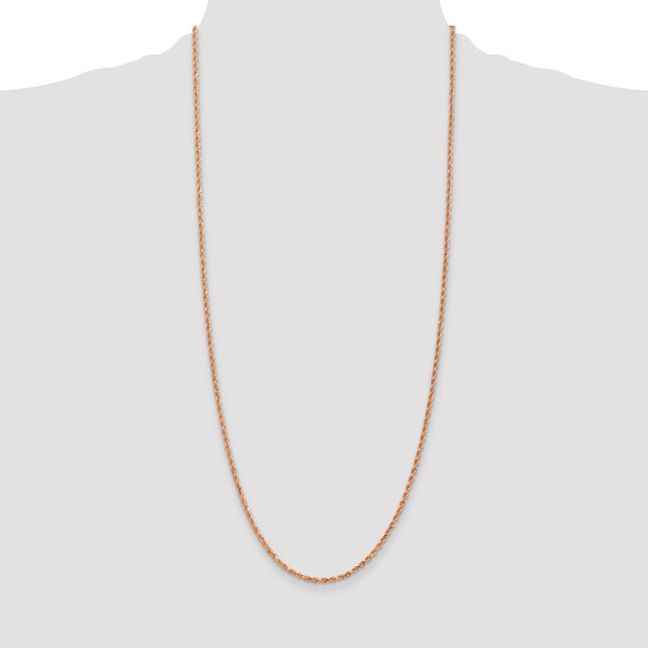 14k Rose Gold 2.25mm Diamond-cut Rope Chain