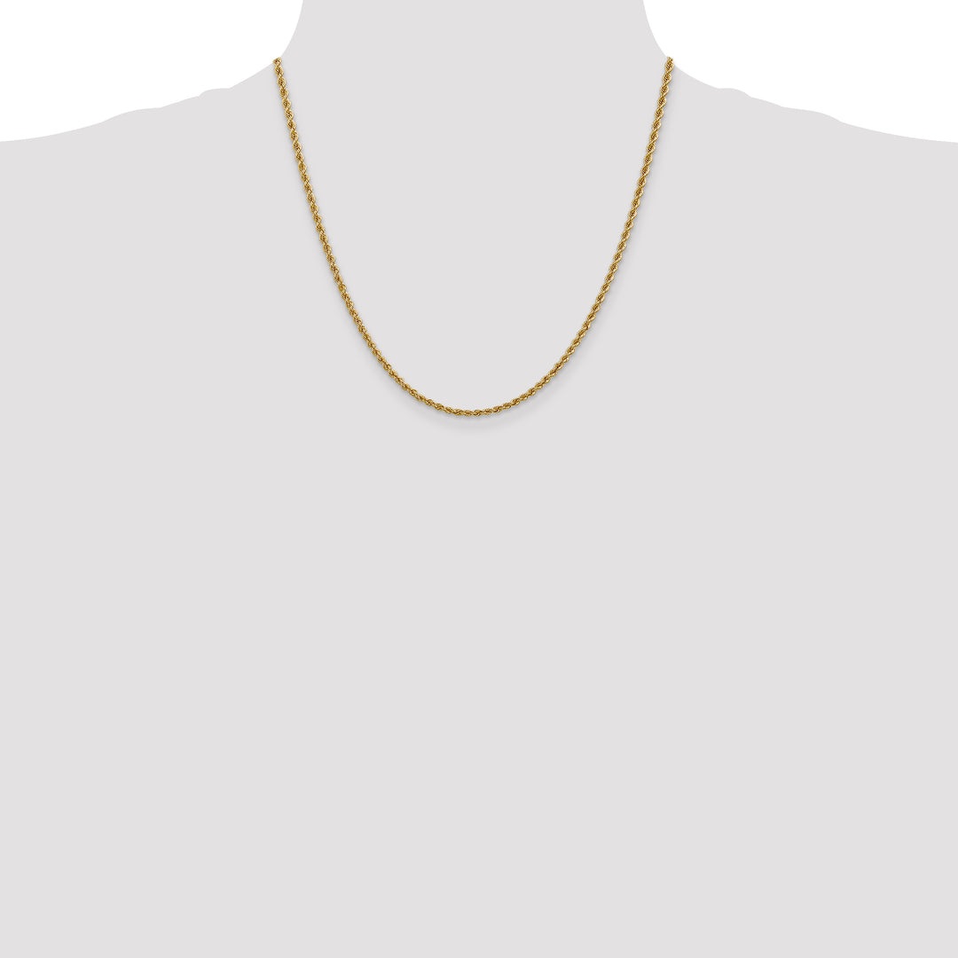 14k 2.5mm Solid Rope Chain