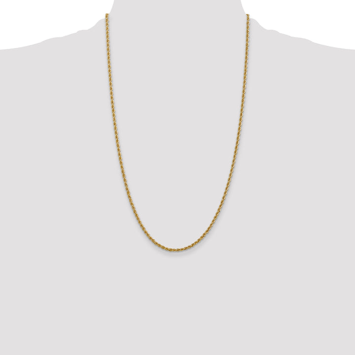 14k 2.5mm Solid Rope Chain