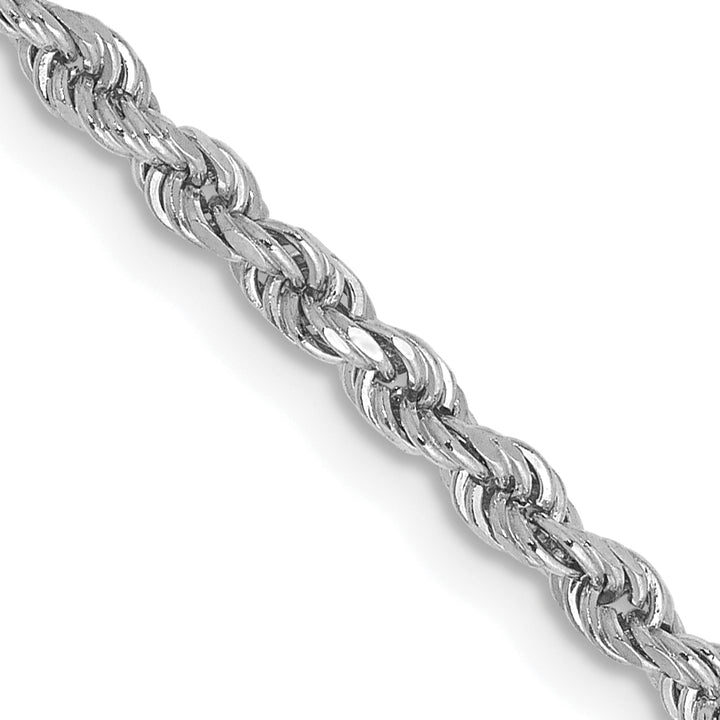 14k White Gold 2.25mm Diamond-cut Rope Chain