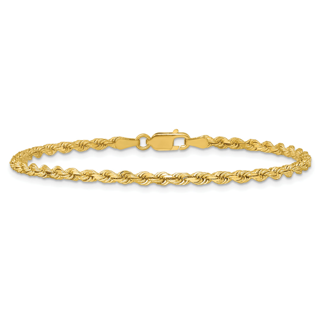 14k 2.75mm Diamond-cut Rope Chain Anklet