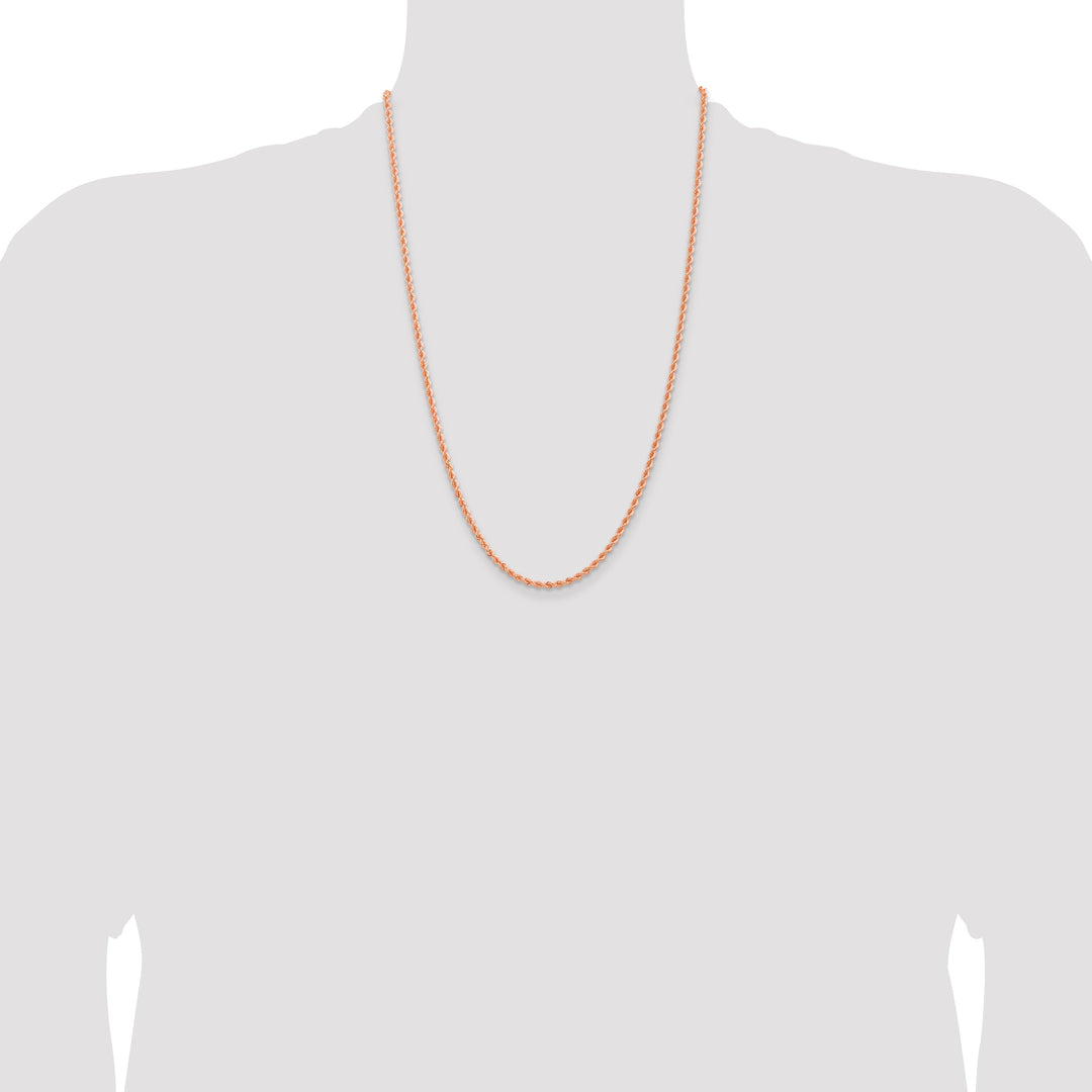 14k Rose Gold 2.75mm Diamond-cut Rope Chain