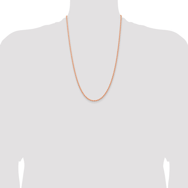 14k Rose Gold 2.75mm Diamond-cut Rope Chain
