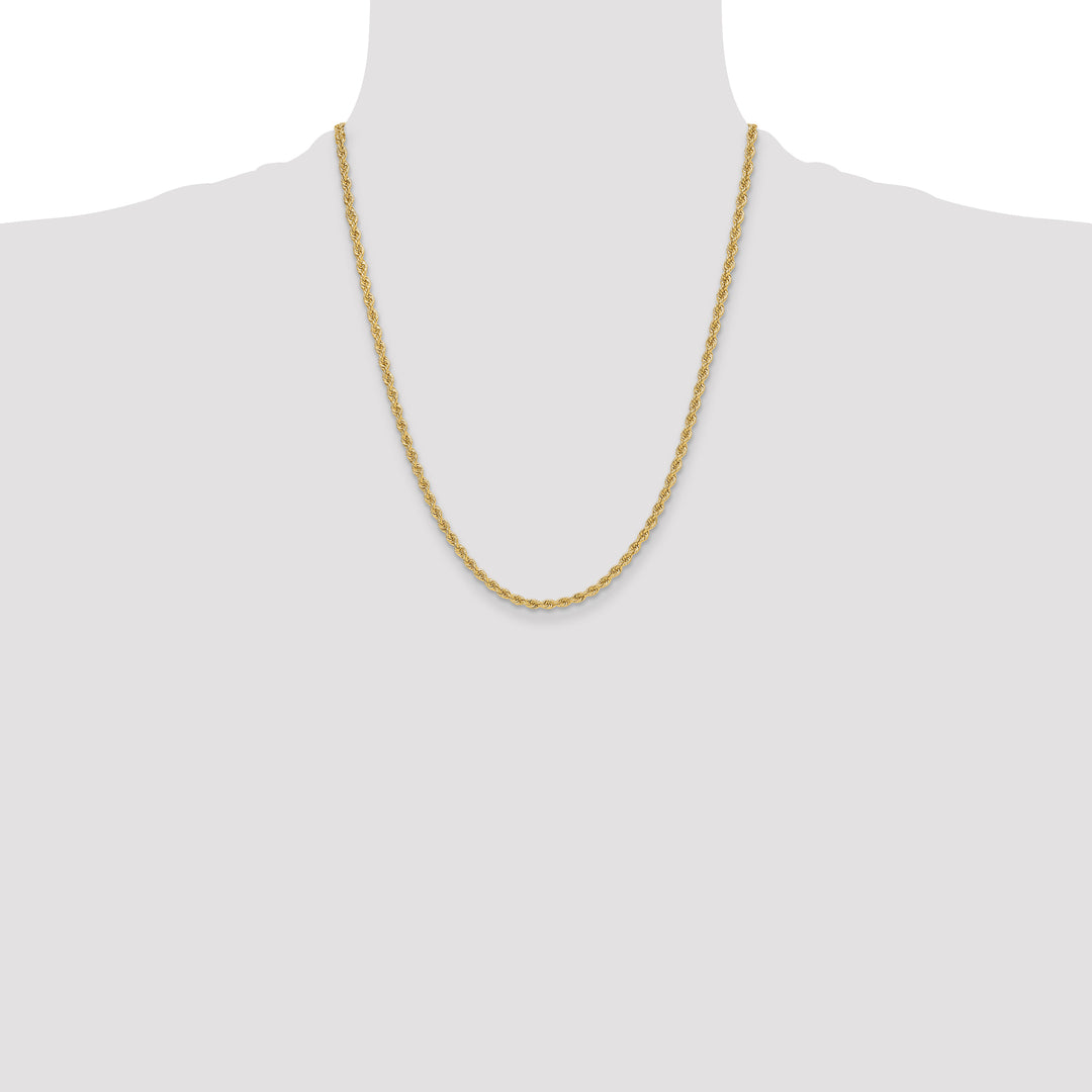 14k 3.3mm Solid Rope Chain