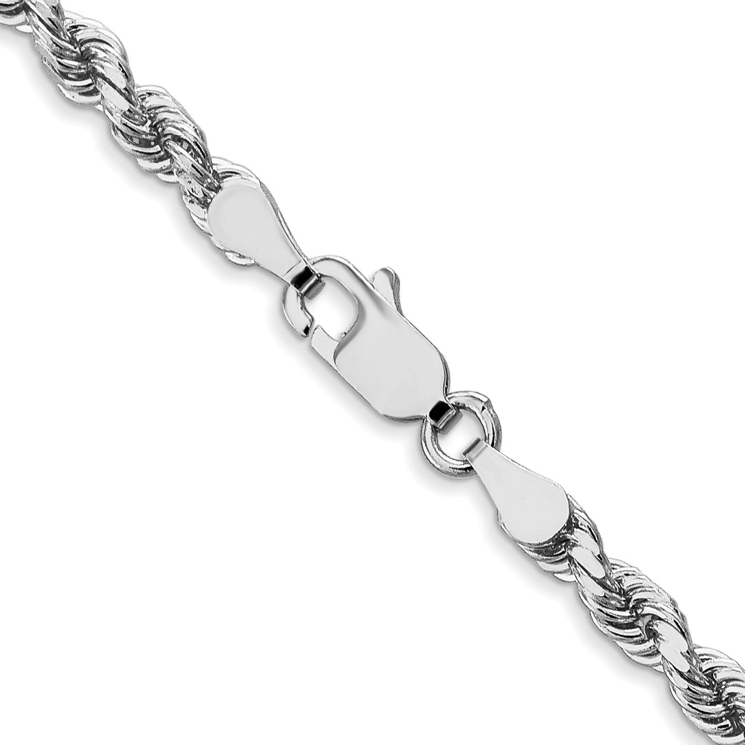 14k White Gold 3.5mm Diamond-cut Rope Chain