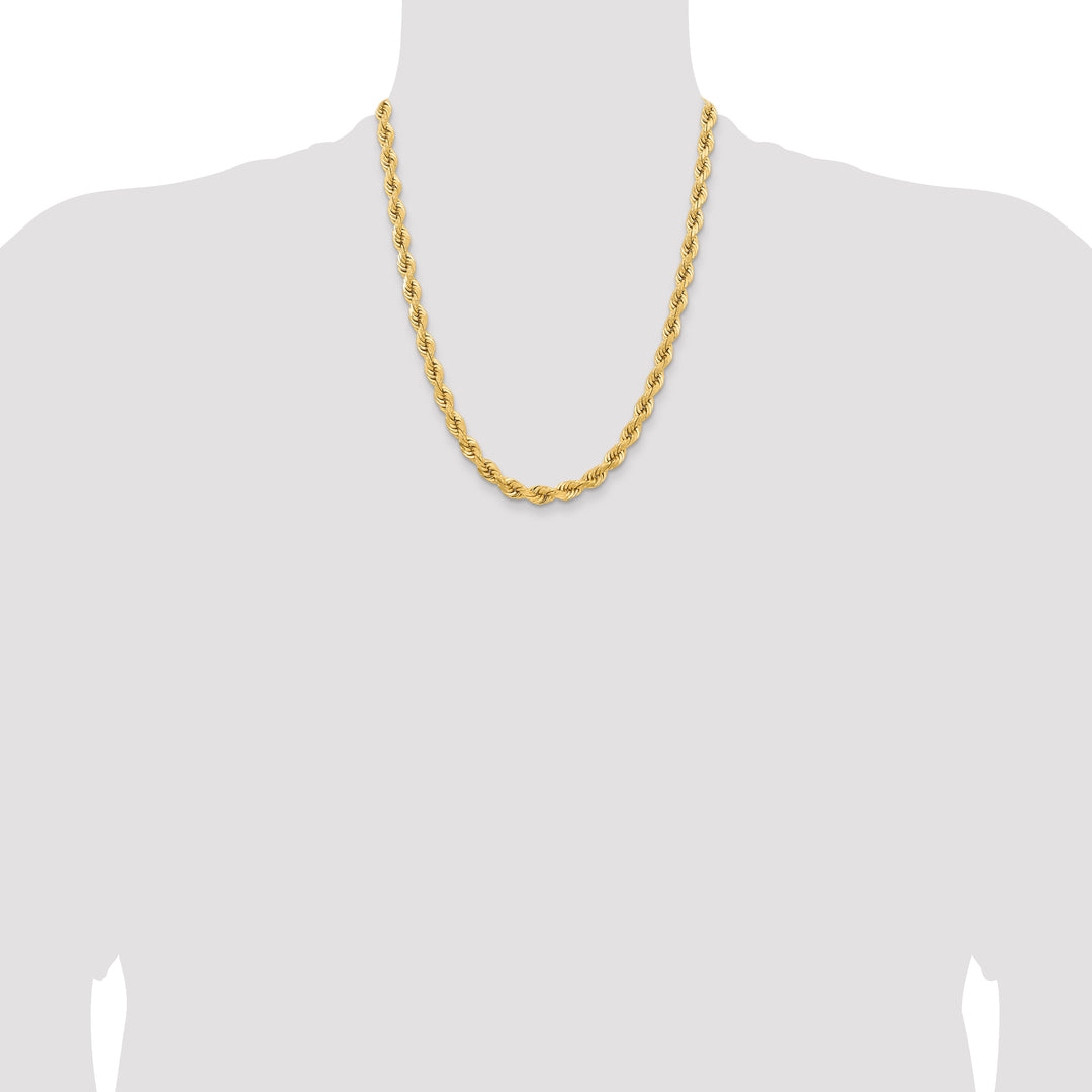 14k 6.5mm D/C Rope Fancy Lobster Clasp Chain