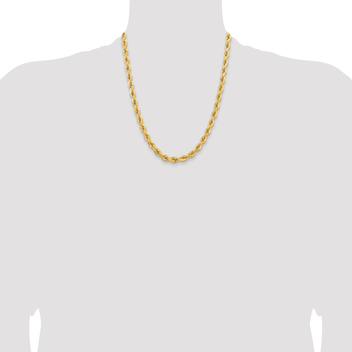 14k 6.5mm D/C Rope Fancy Lobster Clasp Chain
