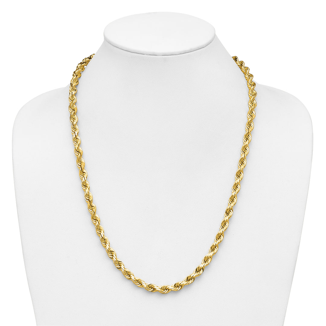 14k 6.5mm D/C Rope Fancy Lobster Clasp Chain