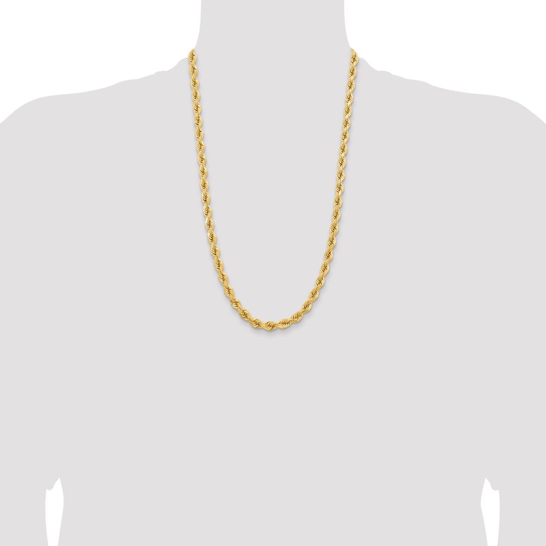 14k 6.5mm D/C Rope Fancy Lobster Clasp Chain