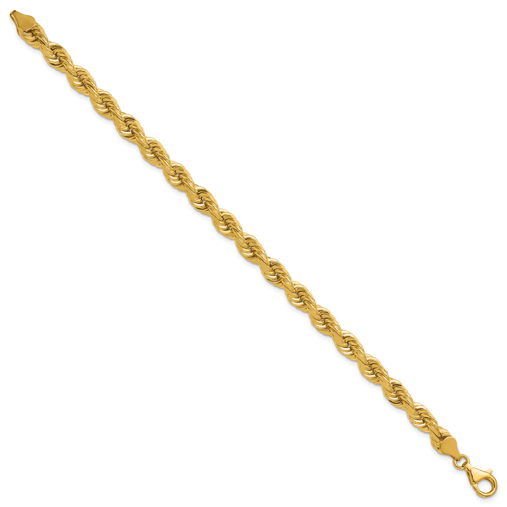 14k 6.5mm D/C Rope Fancy Lobster Clasp Chain