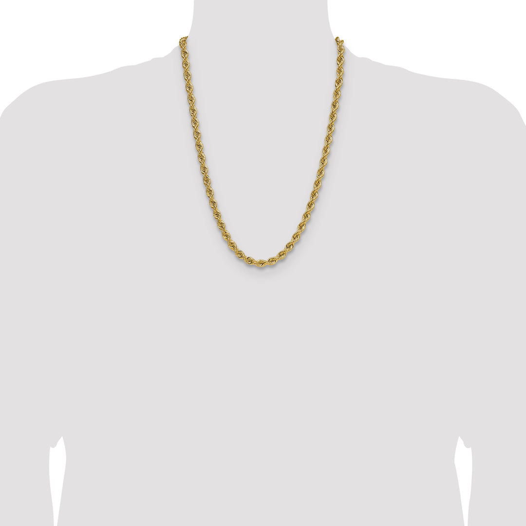 14k 6.7mm Solid Rope Chain