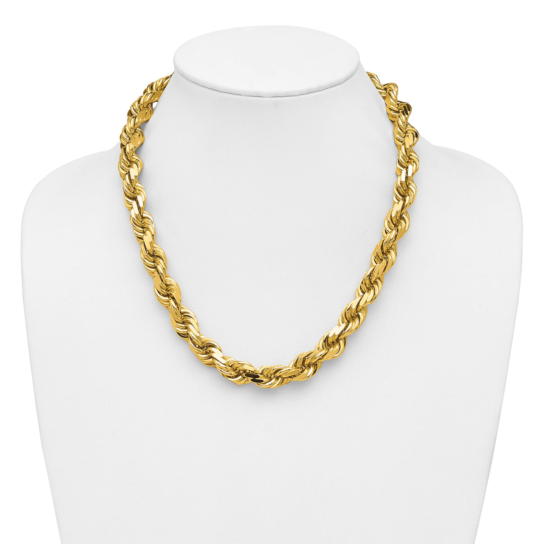 14k 12.0mm D/C Rope Fancy Lobster Clasp Chain