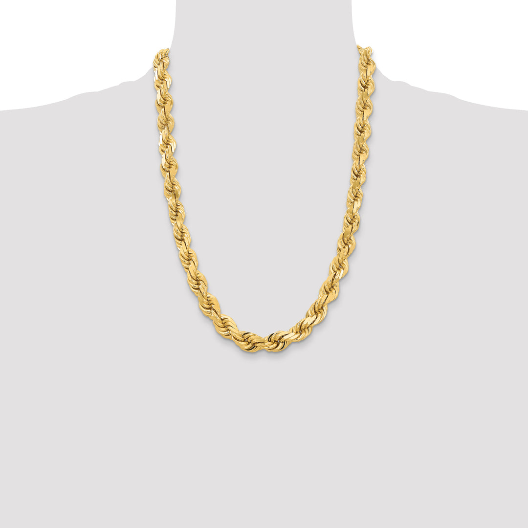 14k 12.0mm D/C Rope Fancy Lobster Clasp Chain