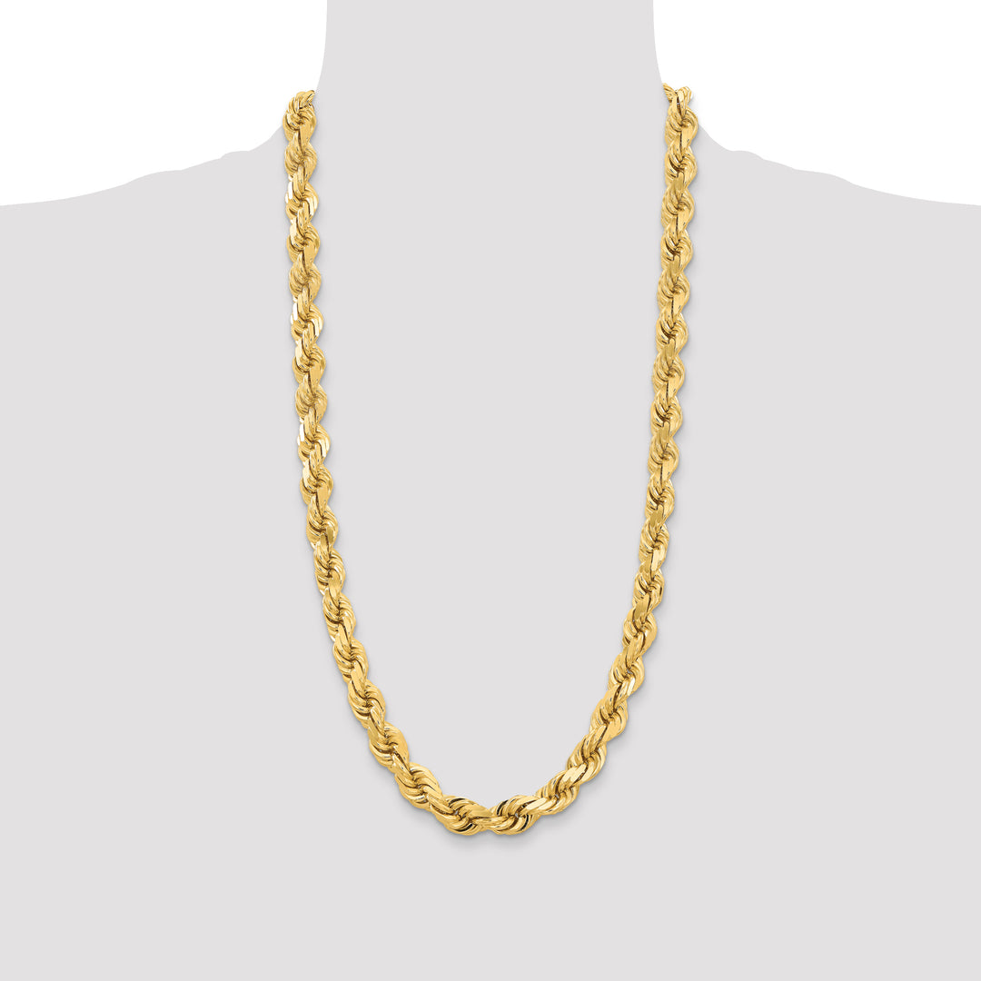 14k 12.0mm D/C Rope Fancy Lobster Clasp Chain