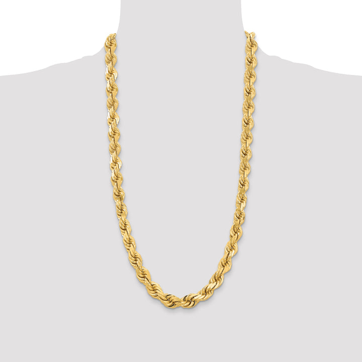 14k 12.0mm D/C Rope Fancy Lobster Clasp Chain