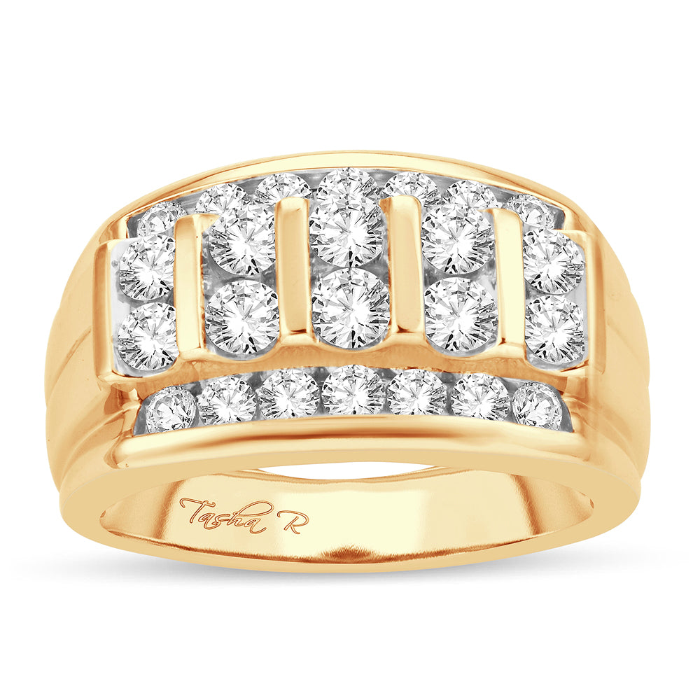 Dazzling 14K  2.00CT  Diamond Mens Band