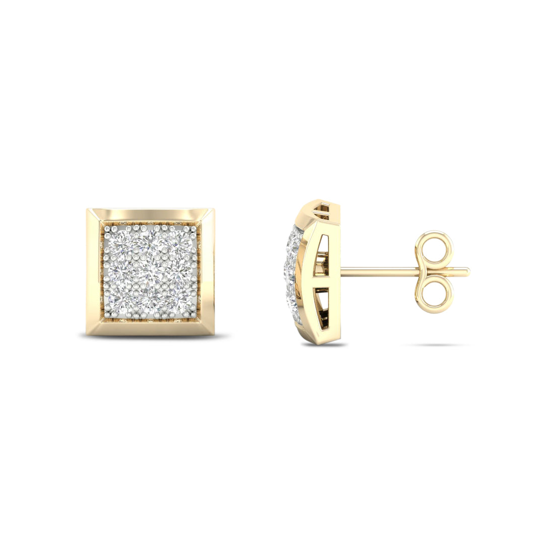 10k Yellow Gold Petite Diamond Stud Earrings for Women