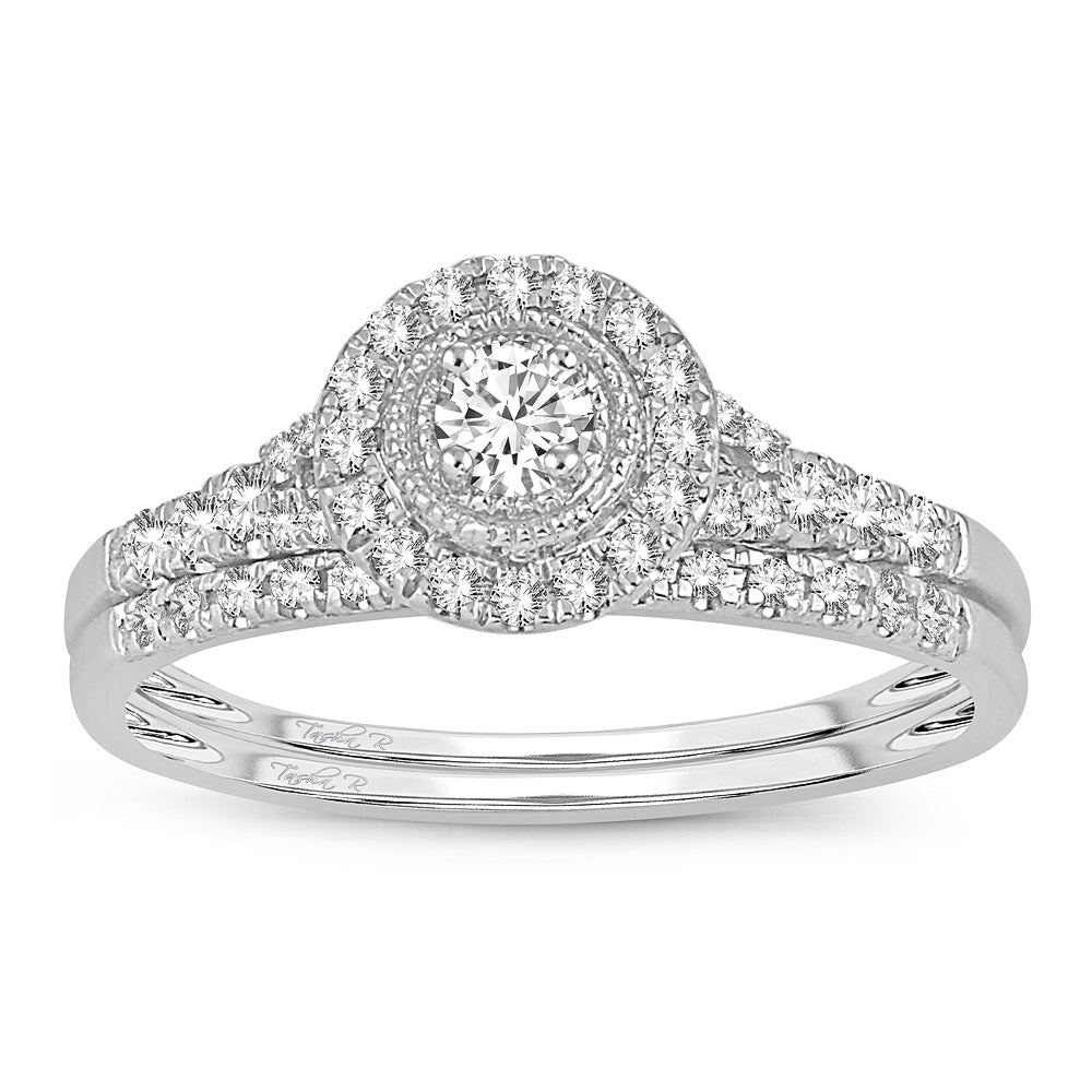 Elegant 14K 0.34CT DIAMOND BRIDAL RING