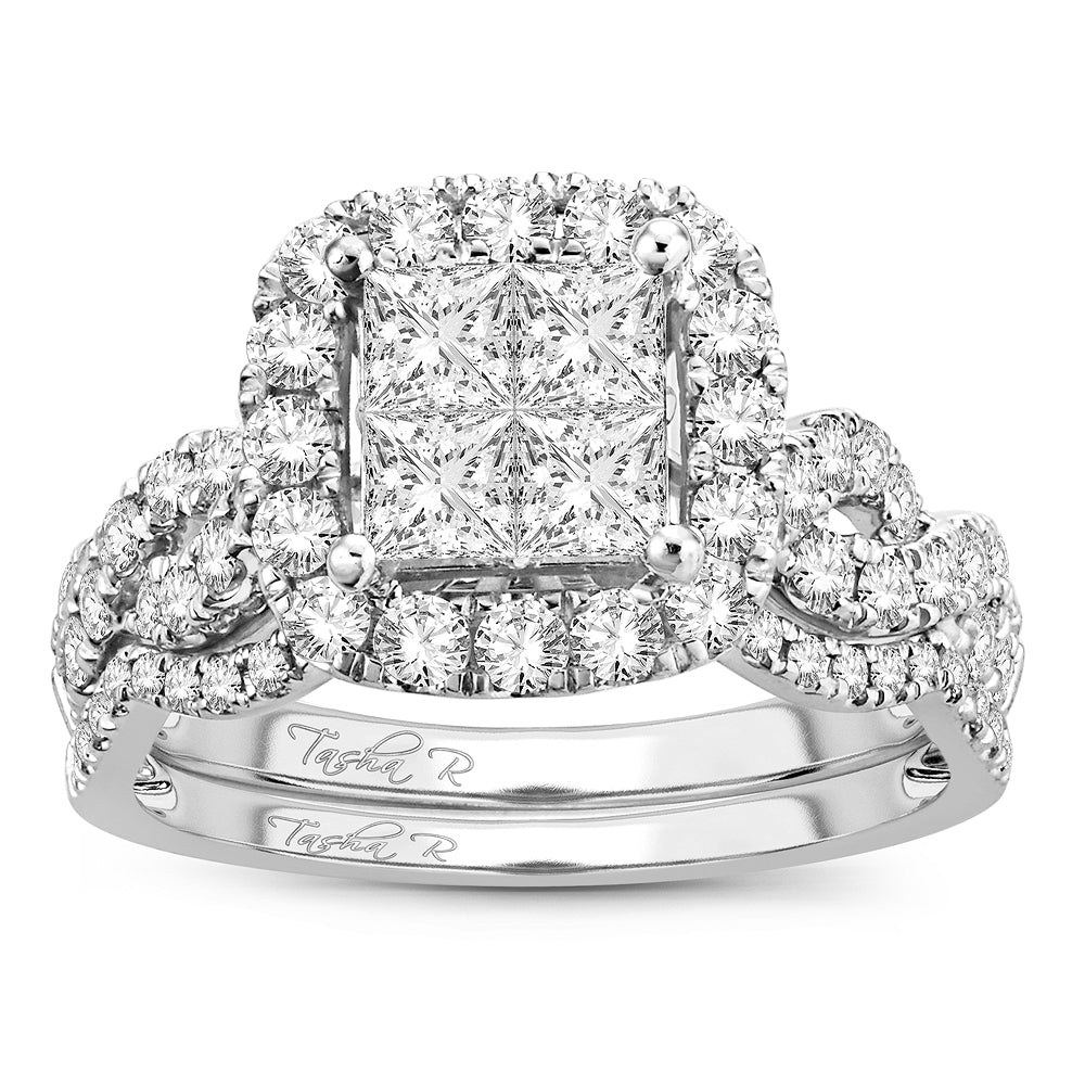 Exquisite 14K 1.75ct Diamond Bridal Ring