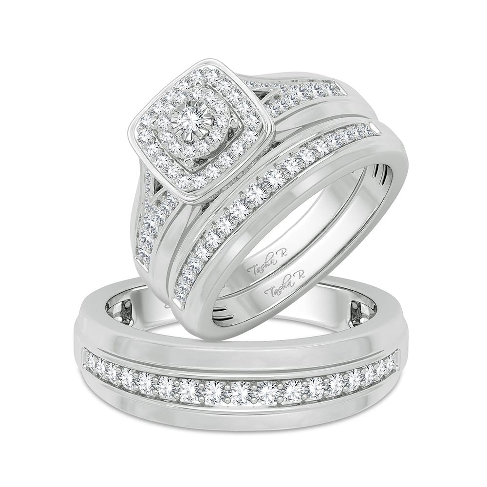 Exquisite 14K 0.68CT Diamond TRIO SET