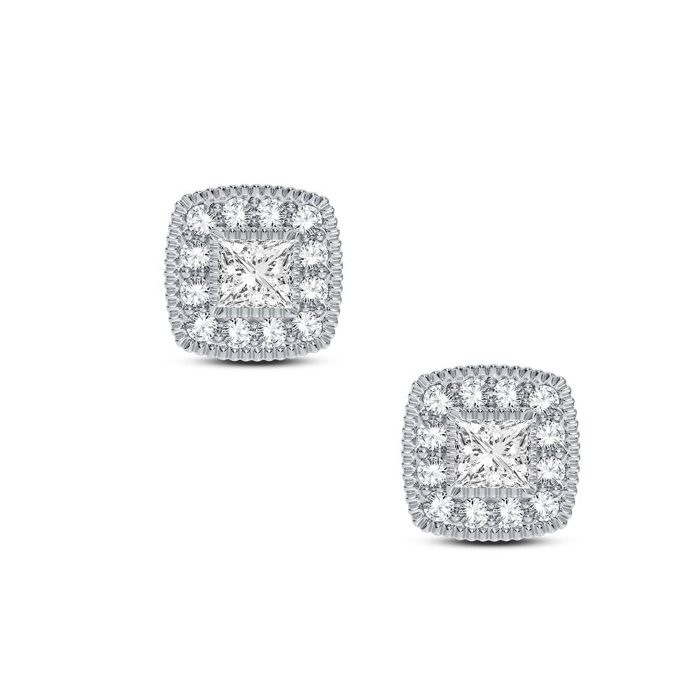 Chic 14k White Gold 0.25CT Diamond Stud Earrings for Women