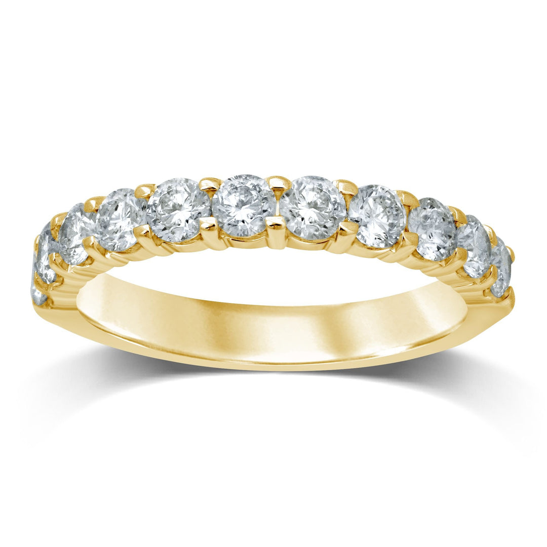 Elegant 14K 0.10CT Diamond Band (11 Diamond Stones)